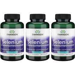 Swanson Selenium Herbal Supplement Promoting Heart and Prostate Health 300 Capsules 100mcg - Pack of 3