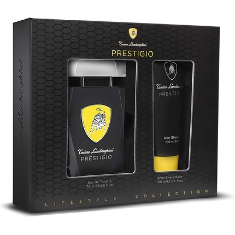 Tonino Lamborghini Men's Gift Set PRESTIGIO Edt Spray 75ml and After Shave Balm 100ml