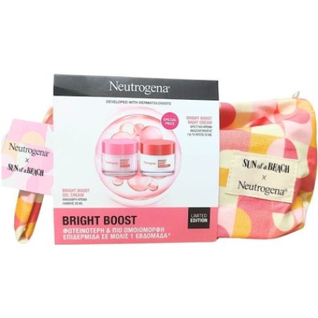 Neutrogena Promo Bright Boost Summer Pouch With Lightweight Radiance Cream 50ml Night Nourishing Cream For