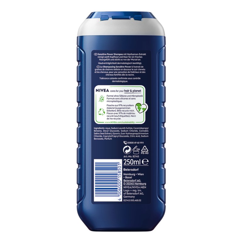 NIVEA MEN Sensitive Power 250 ml Shampoing Non-professionnel Hommes