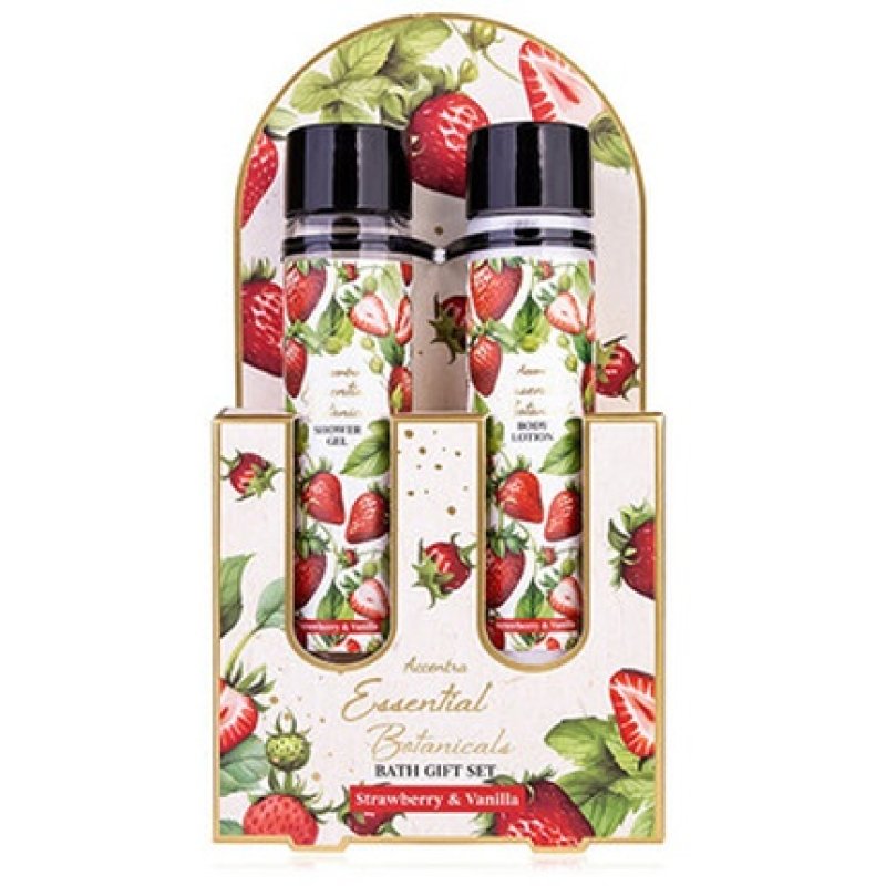 Accentra Strawberry & Vanilla Essential Botanicals Body Care Set