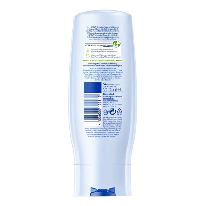 NIVEA Hydration Hyaluron Après-shampoing non-professionnel 200 ml Femmes