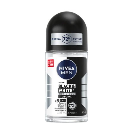 Nivea Men Deodorant Rollon Invisible Black And White