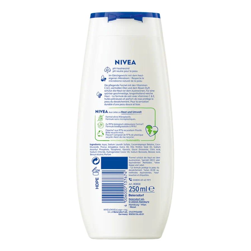 Nivea Shower Rose A Refreshing Body Wash For A Gentle Cleanse