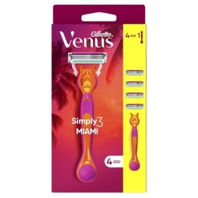 Gillette Venus 3 Sensitive Skin Razor Miami 4 Blades