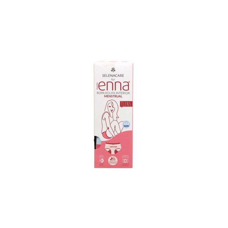 Enna Enna Teens Menstrual Hipster Brief Size 152 Black Moderate Flow