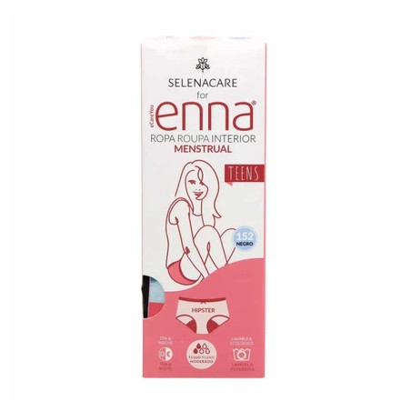 Enna Enna Teens Menstrual Hipster Brief Size 152 Black Moderate Flow