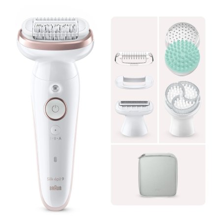 Braun Silk-épil 9 SkinSpa All-in-One Set Epilator for Women Long-Lasting Hair Removal Shaver Attachment Massage