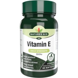 Natures Aid Vitamin E 200iu Softgels Natural Source Protects Cells from Oxidative Stress 60 Count