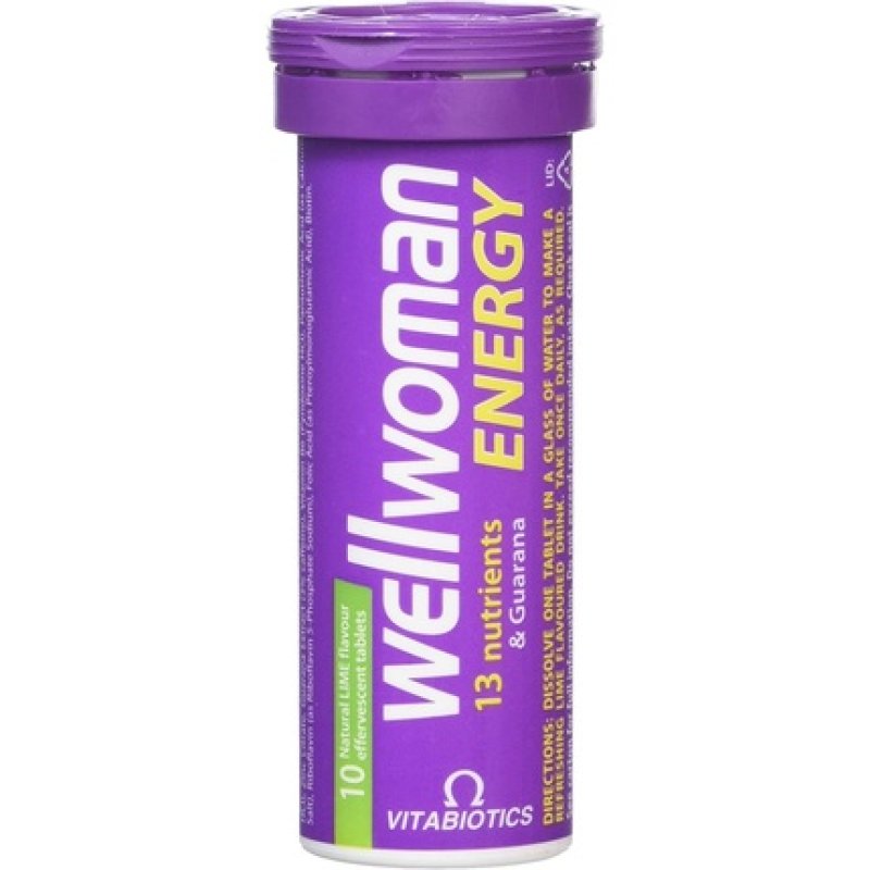 Vitabiotics Wellwoman Energy Lime Effervescent Tablets 10