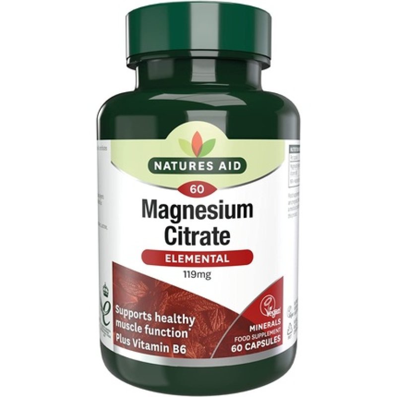 Natures Aid Magnesium Citrate 750mg 60 Tablets Vegan