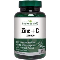 Natures Aid Vegan Zinc Lozenges Peppermint 30 Tablets
