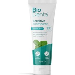 BioDenta Whitening Toothpaste Sensitive Mint 75ml - 98% Natural Vegan Vegetarian and Halal Friendly Free from SLS PEG