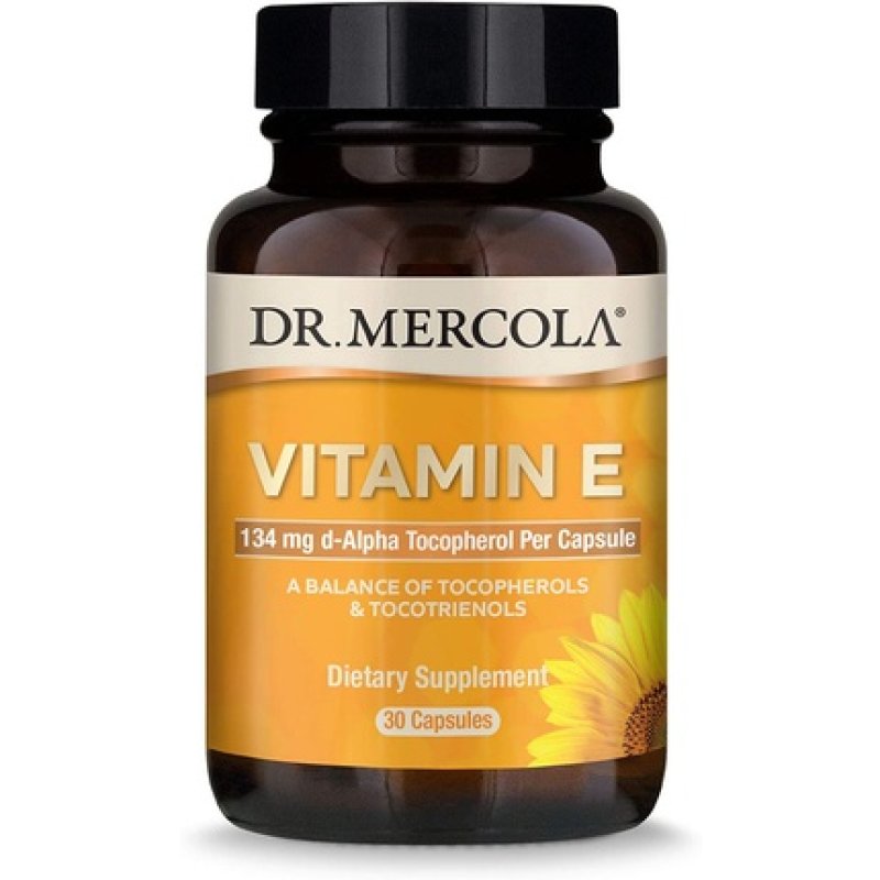Dr. Mercola Vitamin E 200 IU Tocopherols and Tocotrienols 30 Licaps Capsules