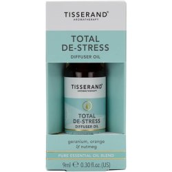 Tisserand Aromatherapy Total De-Stress Aromatherapy Diffuser Oil with Geranium, Nutmeg and Orange 9ml