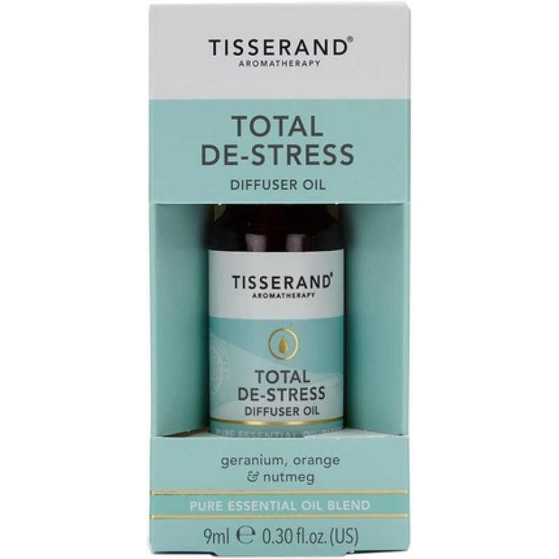 Tisserand Aromatherapy Total De-Stress Aromatherapy Diffuser Oil with Geranium, Nutmeg and Orange 9ml