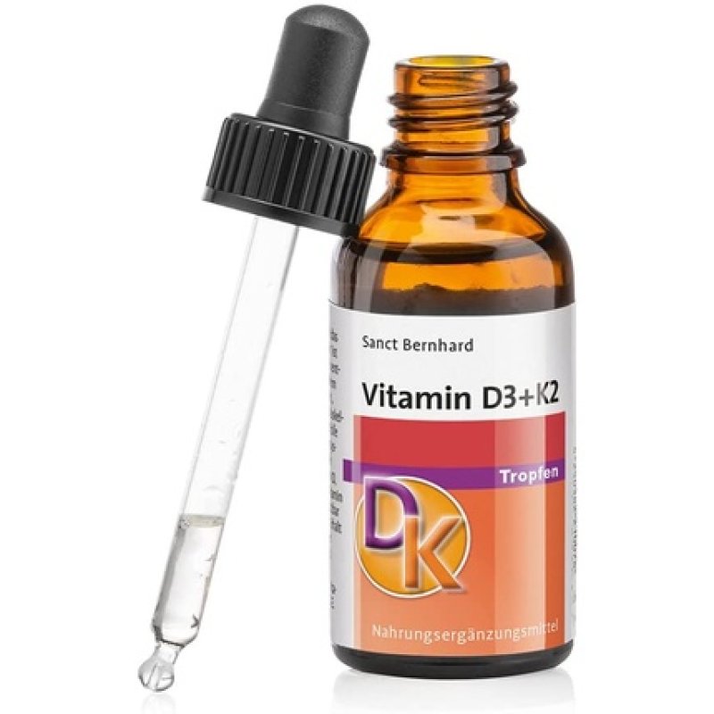 Sanct Bernhard Vitamin D3 K2 Drops 25µg Vitamin D3 and 20µg Vitamin K2 30ml