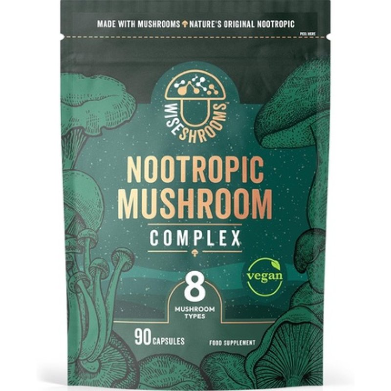 Mushroom Complex Nootropic with Lion's Mane, Reishi, Chaga - 8 Capsules