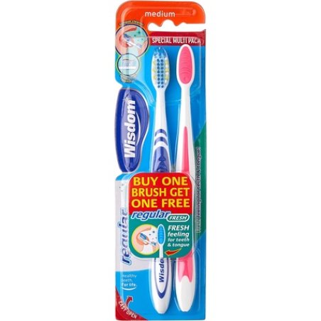 Wisdom Regular Fresh Medium Toothbrush - Pack of 2