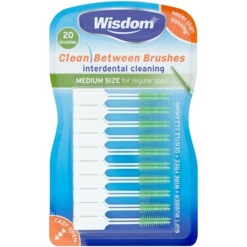 Wisdom Clean Between Green Medium 20 Interdental Brushes