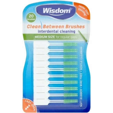 Wisdom Clean Between Green Medium 20 Interdental Brushes