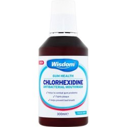 Wisdom Chlorhexidine Mouthwash Fresh Mint Alcohol 300ml