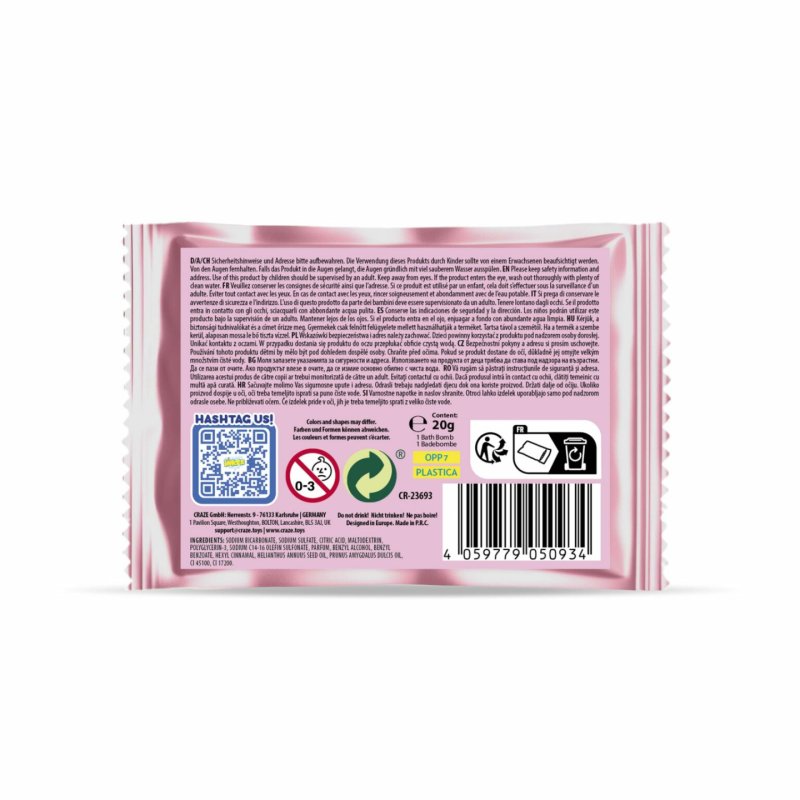 CRAZE Inkee 50934 boule de sel de bain 4 pièce(s) Cola, Raisin, Popcorn, Fraise