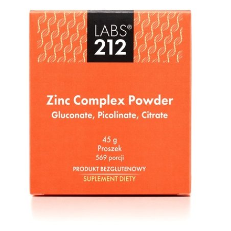 Labs212 Zinc Complex Powder Gluconate Picolinate Citrate 45 G 1587 Oz