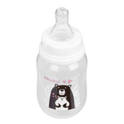 Akuku Teddy Bear Bottle 125ml White And Black