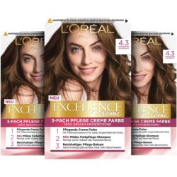 L'Oréal Paris Excellence Cream Permanent Hair Colour 4.3 Golden Brown 268g