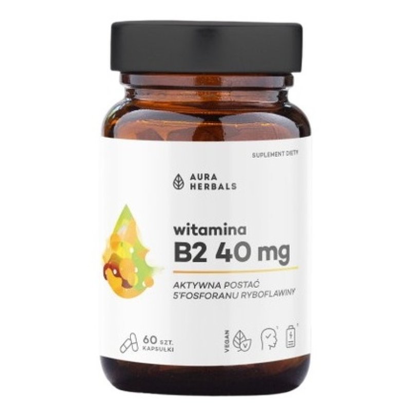 Aura Herbals Vitamin B2 R5p 40 Mg Riboflavin 60 Capsules