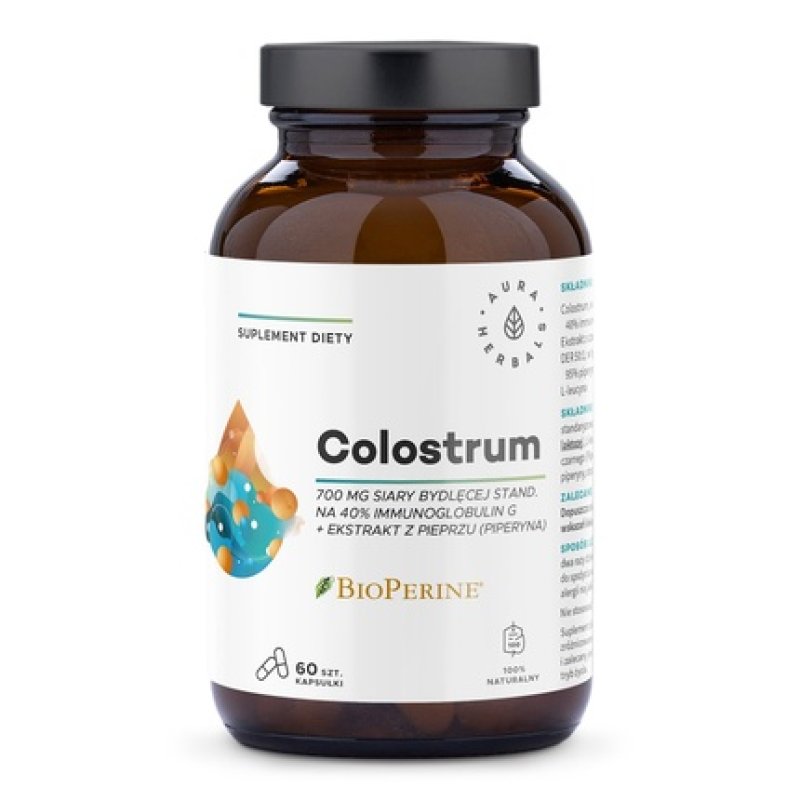Aura Herbals Aura Herbals Colostrum 700 Mg Bioperine 60 Capsules