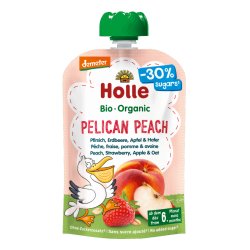 Holle 183004 compote de fruit Pomme, Avoine, Pêche, Fraise 100 g