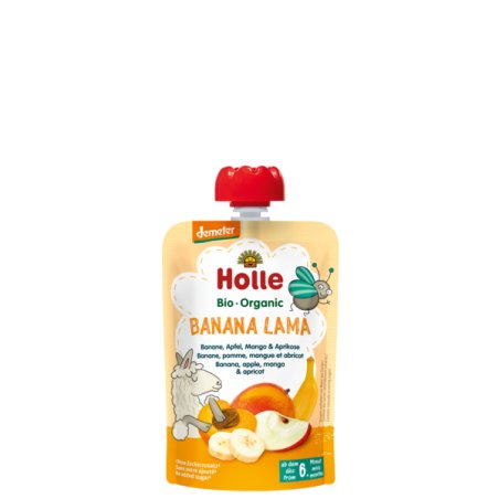 Holle Pochy Banana Lama Banana-Apple Mango Apricot 100g