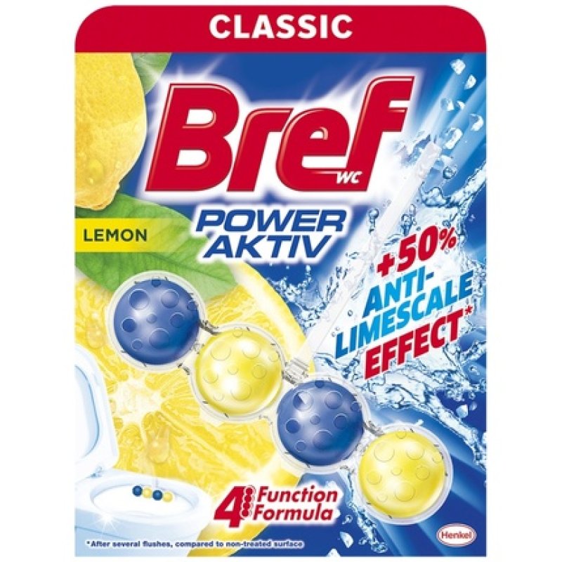 Bref Toilet Odorizer Balls Power Active 50g Lemon Fresh Lemon Scent