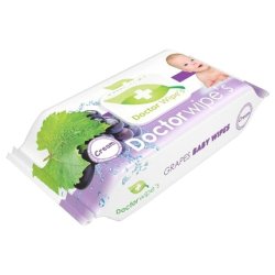 Doctorwipe's Wet Wipes Grapes 60 Pieces