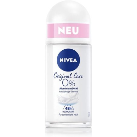 NIVEA Original Care Roll-On Deodorant without Aluminium and Alcohol 50ml - New Formula