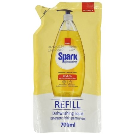Sano Dishwashing Detergent Refill 700ml Spark Lemon