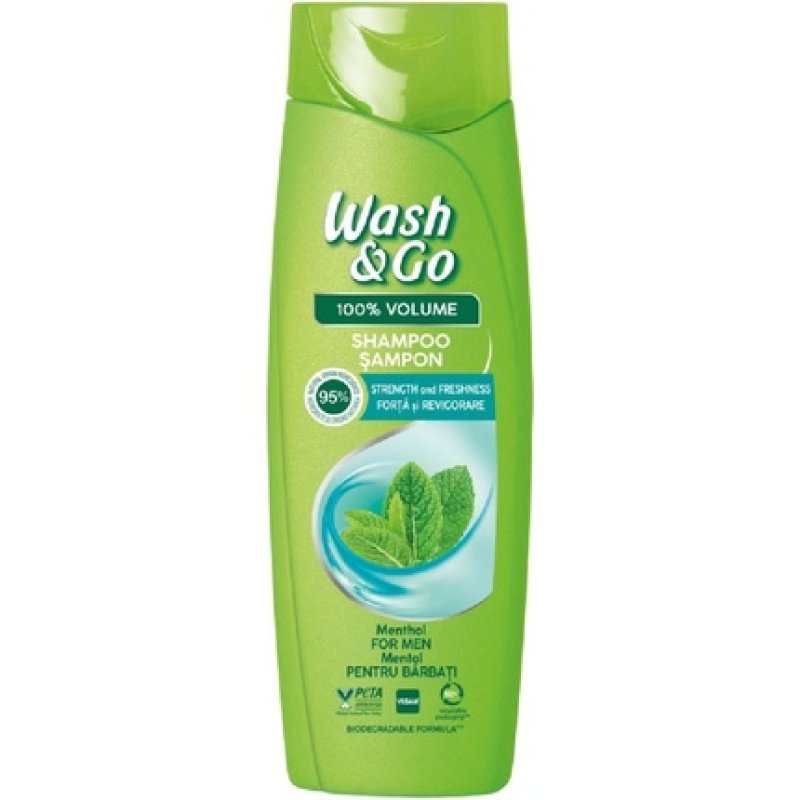 Wash&Go Shampoo 360ml Menthol For Men