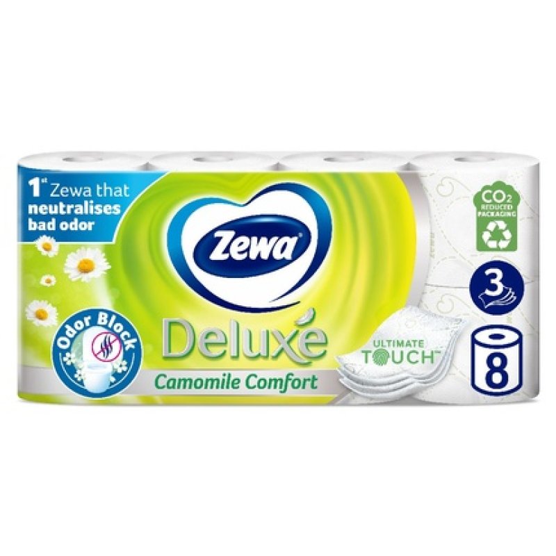 Zewa Toilet Paper 8 Rolls 3 Layers Chamomile