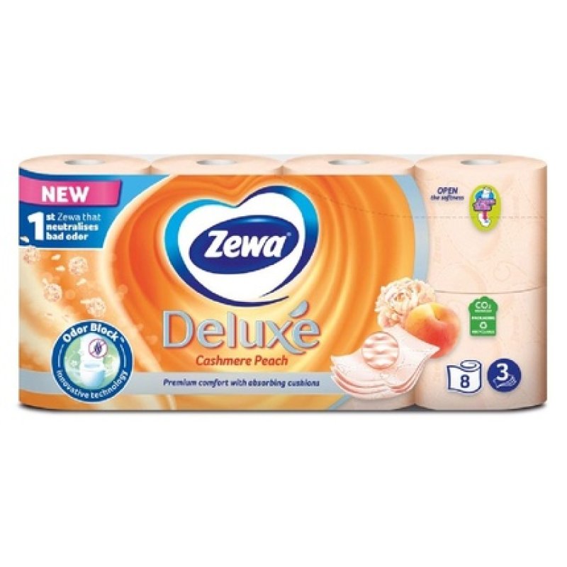 Zewa Hygiene Paper 8 Rolls 3 Layers Peach