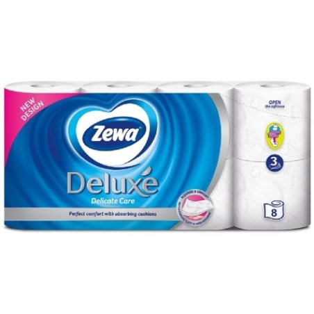 Zewa Toilet Paper 8 Rolls 3 Layers Pure White