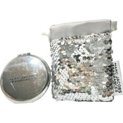 Marc Jacobs 2023 Small Silver Beauty Compact Makeup Fashion Mirror 3" L x 3" H