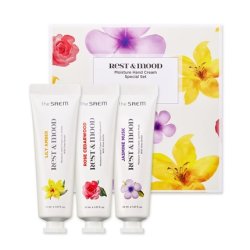 THESAEM Rest & Mood Moisture Hand Cream Gift Trio Set - Flower Hand Cream with Soft Fragrance - Shea Butter for Long