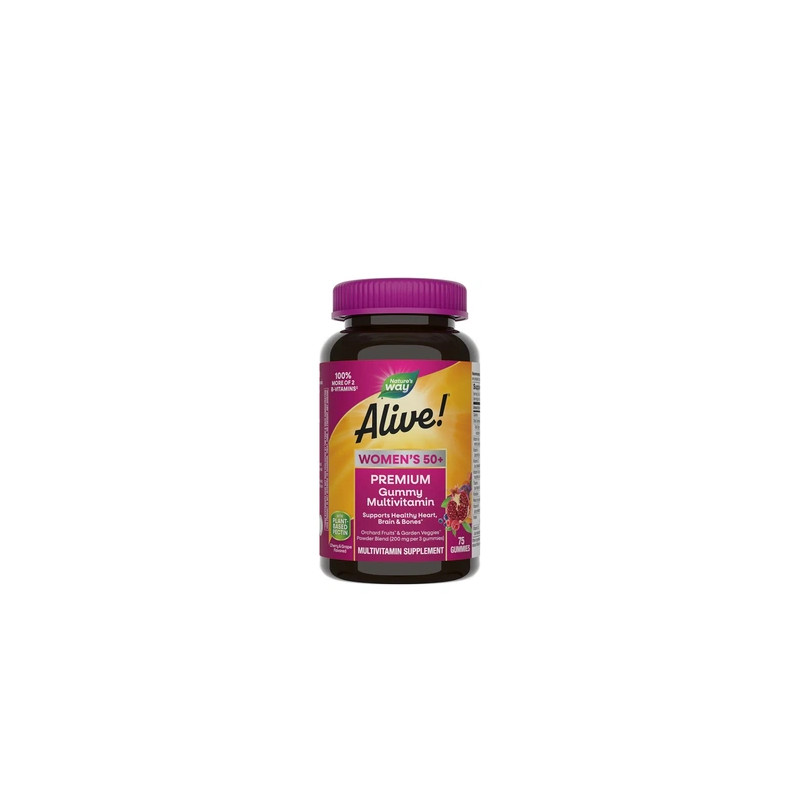 Nature's Way Alive Premium Womens 50 Gummy Multivitamin 75 Gummies Cherry & Grape