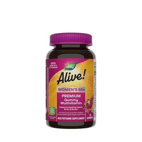 Nature's Way Alive Premium Womens 50 Gummy Multivitamin 75 Gummies Cherry & Grape