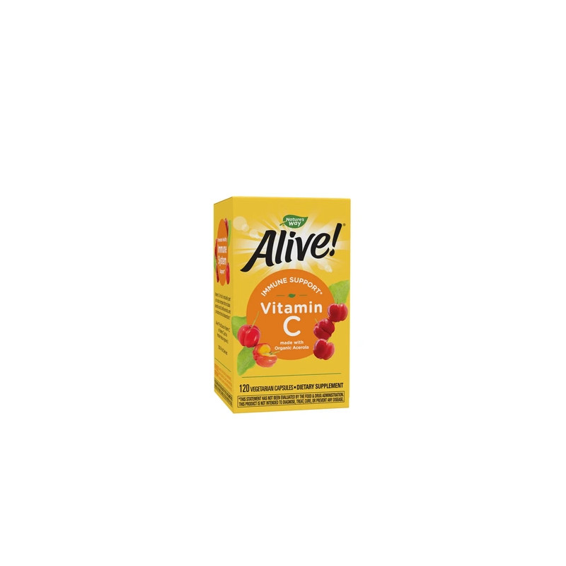 Natures Way Alive Fruit Source Vitamin C 120 Capsules