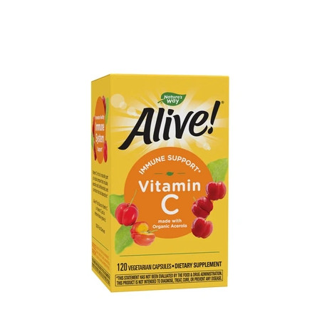 Natures Way Alive Fruit Source Vitamin C 120 Capsules
