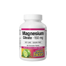 Natural Factors Magnesium Citrate 150 Mg Chewables 90 Count Lime Flavor
