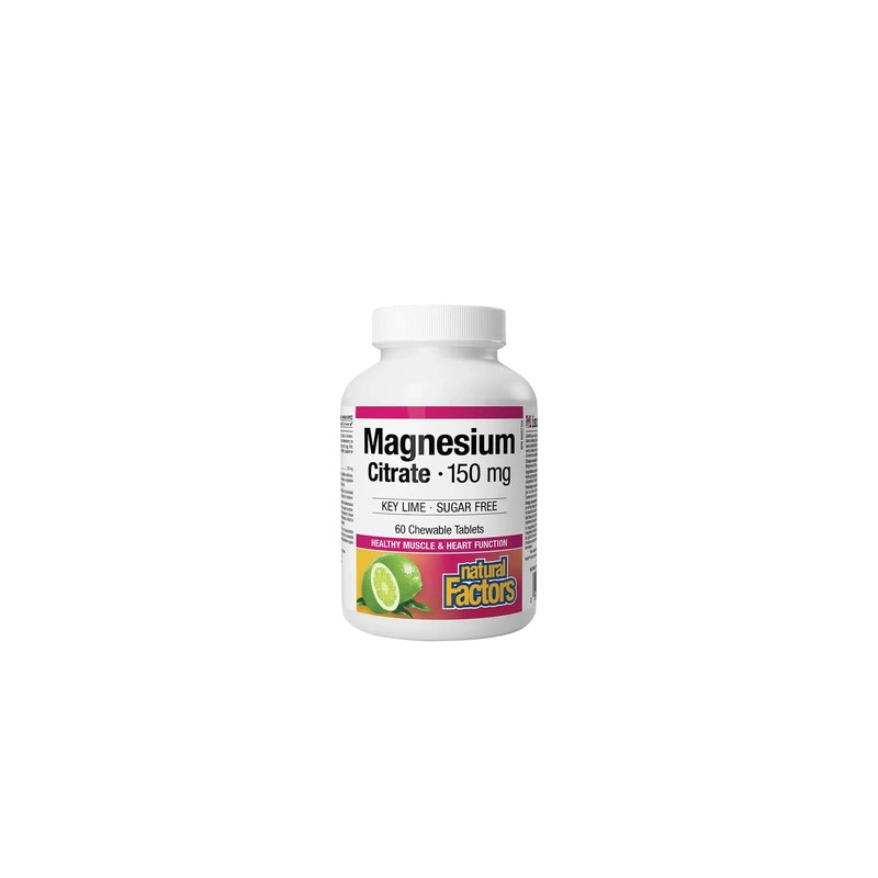 Natural Factors Magnesium Citrate 150 Mg Chewables 90 Count Lime Flavor